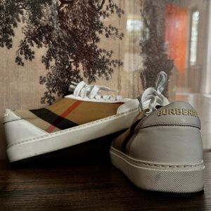 Burberry Beige and White Sneakers - slightly worn